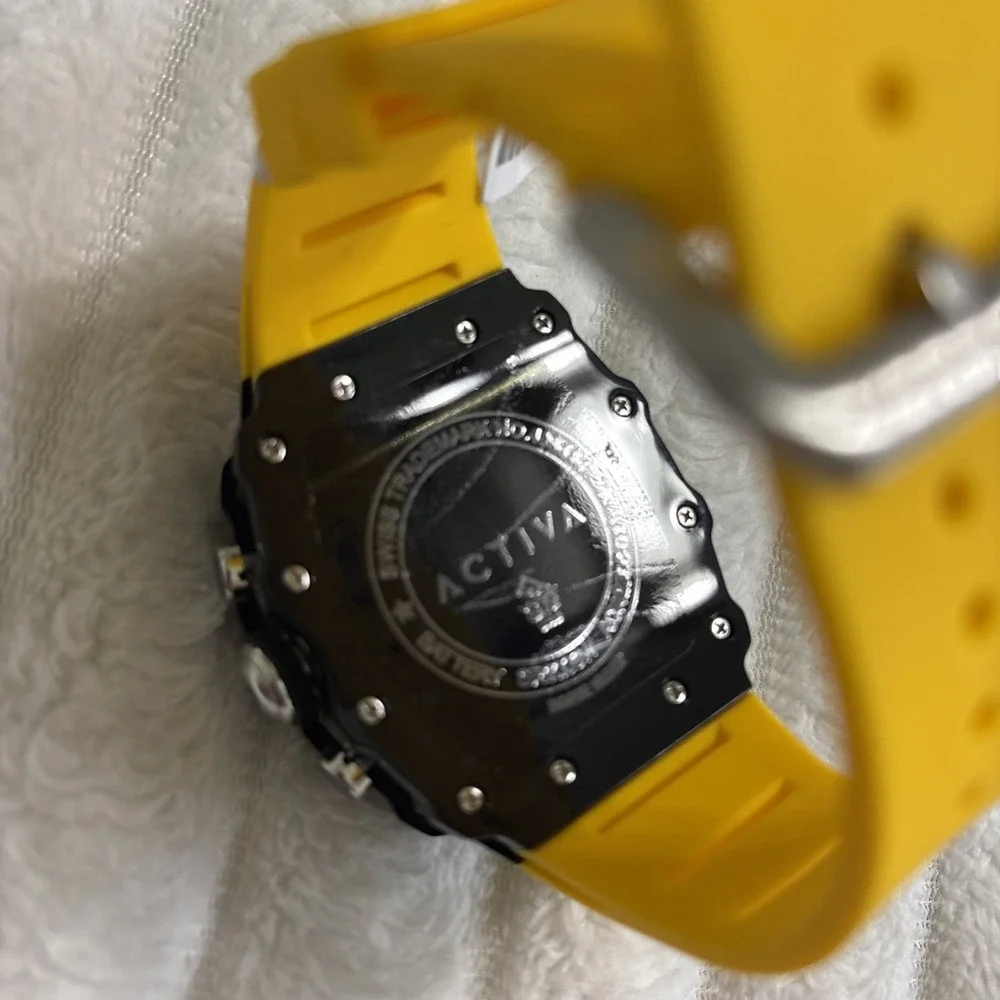 Activa Fury X Invicta Black Yellow Men's Watch 44.3mm Skeleton Dial ACW2305-021